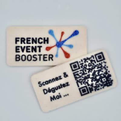 Carte connectée comestible avec QR code